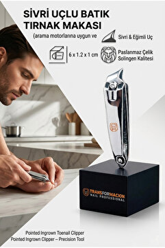 Transformacion Batık Tırnak İçin Eğimli Sivri Uçlu Tırnak Makası Batık Temizleme Makası Ocean Solingen 721196