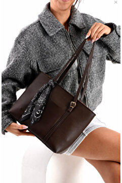 NWR BAGS Kahverengi  Kadın Omuz Ve Kol Çantası 25x34 Ebatında