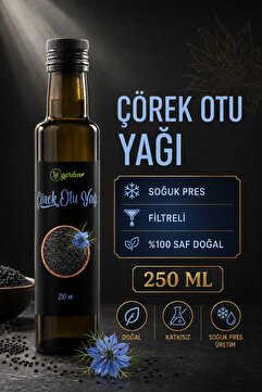 Tiji Garden %100 Doğal Çörek Otu Yağı Soğuk Sıkım Yumuşak Içim Çörekotu 250 ml