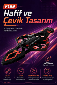 Genel Markalar 2.4G Uzaktan Kumandalı F199 Model Uçak Drone Hızlı Dönüşlü Çocuk Oyuncağı