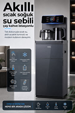 ROBO Akıllı Sıcak Soğuk Su Sebili Çay Kahve İstasyonlu Gizli Damacanalı