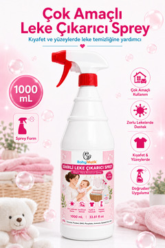 BabyMatik Çok Amaçlı Bebek Leke Çıkarıcı Sprey 1000mL, Zararlı Kimyasallar İçermez.