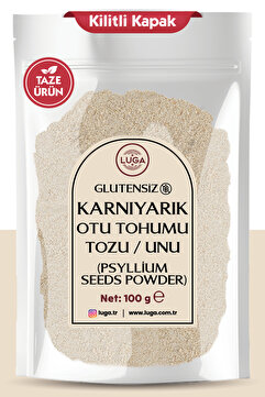 Luga Karnıyarık Otu Tohumu Tozu 100 gr - Psyllium Seed Powder - Kabuğu Ile Birlikte Yeni Öğütülmüş