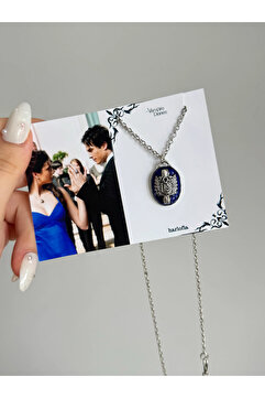 Harlofia Jewelry Gümüş Kaplama Vampir Damon Kolye