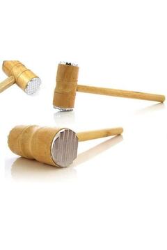 NEWSTORE HOME Et Dövme Tokmağı Ahşap 2 Başlı Et Dövme Çekici Paslanmaz Kasap Et Döveceği Ezme Yumuşatma Aparatı