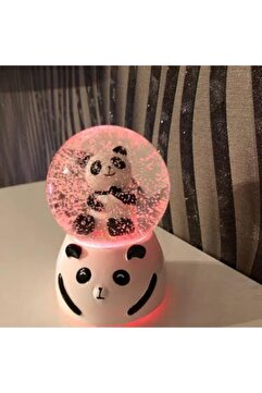 Genel Markalar Orta Boy Işıklı Panda Temalı Kar Küresi Işıklı