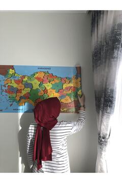 Tutunabilir Kağıt Türkiye Haritası Akıllı Kağıt Tahta Yazı Tahtası Özel Baskılı Renkli Dekoratif 118x56 Cm