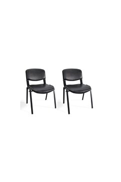 Arj I Office Furniture & Desing Siyah Ofis Büro Bekleme Misafir Form Koltuğu Sandalyesi 2li 008