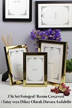 Raven 3'lü Set 10cmx15cm 13cmx18cm 15cmx21cm Resim, Fotoğraf, Belge, Poster, Evrak Çerçe
