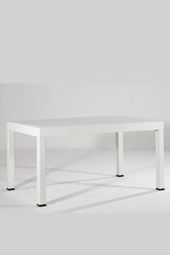 SANDALİE Rattan 90x150 Camsız Beyaz Masa - Bahçe&balkon&teras