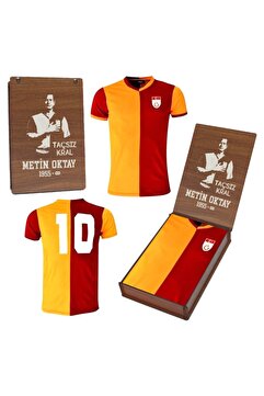 Galatasaray Lisanslı Metin Oktay Forma Özel Tasarım Metin Oktay Baskılı Ahşap Retro Kutulu