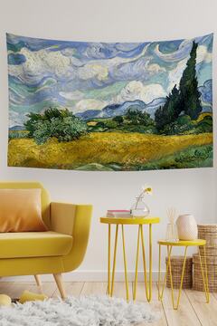 Vagonik Van Gogh Selvi Ağacı Duvar Örtüsü Halısı 140 X 100 Cm-70x100 Cm