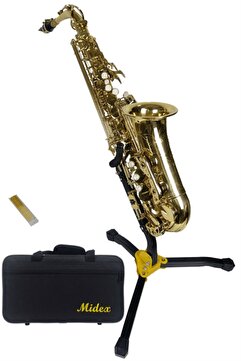 Midex Sf-8000st Standlı Profesyonel Alto Saksafon (stand Çanta Ve Aksesuar Dahil (mib)