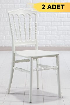 SANDALİE 2 Adet Miray Beyaz Pratik Sandalye / Balkon-bahçe-mutfak