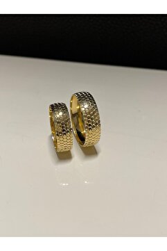 Üresinler Kuyumculuk Noktalı Altın Alyans 6mm 14 Ayar Altın