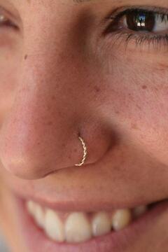Beyisa El İşi 925 Ayar Gümüş Halka Burma Sarmal Hızma Burun Piercing Nose Ring