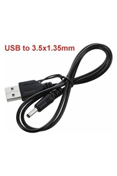 Genel Markalar Usb Radyo Şarj Kablosu 3.5*1.35mm / Usb To 3.5x1.35mm Pc Tablet Siyah