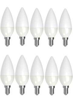 Genel Markalar 10 Adet 5-7 Watt E14 Ince Duy Beyaz Işık Mum Buji Led Ampul