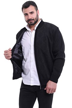 K KARBEY Çelik Örgü Erkek Battal Boy Triko Mont