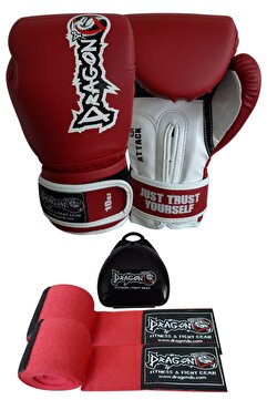Dragondo Attack Boks Eldiveni Kick Boks Muay Thai Boks Eldiveni Bandaj Ve Dişlik 3'lü Set