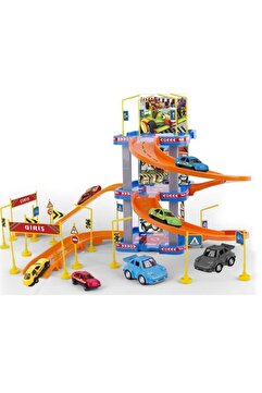 Genel Markalar Super Garage 3 Katlı Otopark Seti 2 Metal Araba Ve Trafik Aksesuarlı