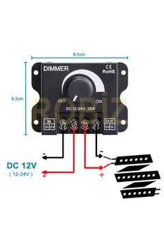 Genel Markalar Dc 12v 24v 30a Led Sürücü Dimmer 360w 720w Voltaj Ayarlı Ampul
