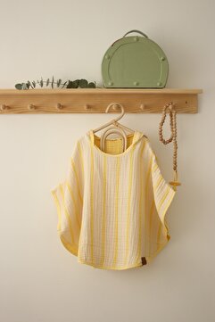 Mujo Baby&Kids Çizgili Multi Müslin Panço – Sarı