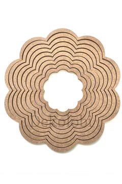 DEKOLOBİ 9'lu Papatya Kasnak Seti / Ham Mdf Düş Kapanı / Makrome Kasnak 30 Cm