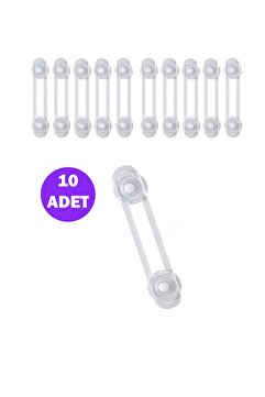 İdeal Baby 10 Adet Uzun Çok Amaçlı Dolap Çekmece Beyaz Eşya Bebek Ve Çocuk Güvenlik Kilidi