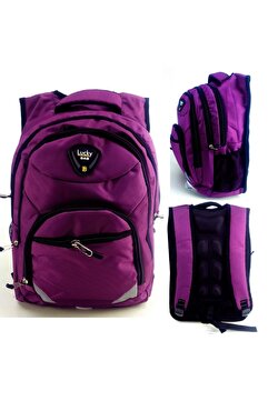 LUCKY BAG Mor Genç Lise Ortaokul Ilkokul Okul Çantası Günlük Çanta