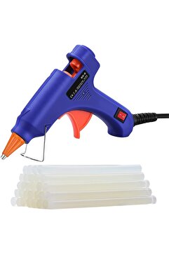Janissary 20watt Sıcak Silikon Tabancası 10 Adet Ince Çubuk Slikon Eritme Tabanca Şeffaf Mum Yapıştırıcı