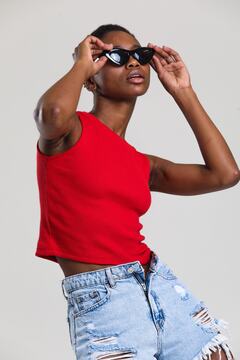 CATSPY Kadın Halter Yaka Fitilli Crop Bluz