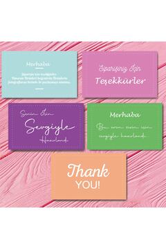 t tuğset etiket Teşekkür Kartı - Thank You Card 50 Adet Renkli