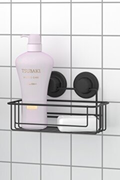 Teknotel Delme Vida Matkap Yok! Easyfıx Yapışkanlı Tek Katlı Banyo Rafı Mat Siyah EF254