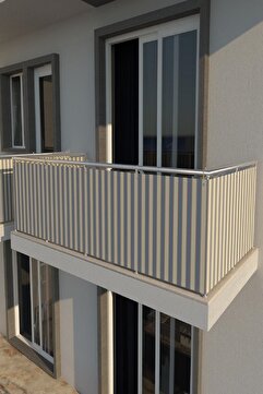 Basic Creation Balkon Demiri Perdesi Korkuluk Perdesi Her Ölçüde Enxboy Seçenekli (kuşgözü)