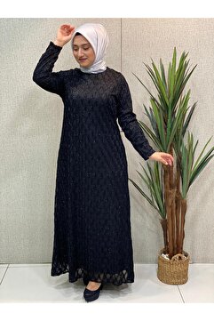 Butik büyük beden Simli Düz Payet Elbise