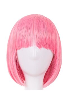 Genel Markalar Soft Pembe Renk Parti Peruğu Küt Saç nwnessiworld