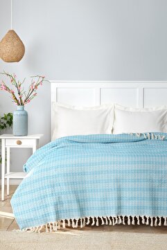 Karaca Home Destina Turkuaz Çift Kişilik Çok Amaçlı Örtü