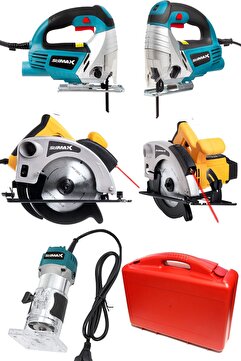 stilmax 3'lü Usta Marangoz Makine Seti Freze Formika + Ahşap Kesme Daire Testere + Ahşap Kesme Dekupaj Mak