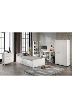 WENCE Selen Çocuk Odası Takımı Beyaz - 5 Parçalı Tamamı 1. Kalite Mdf