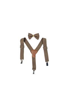 Mammakid Kahverengi Çocuk Papyon Askı Set (1-6) Yaş Uygundur