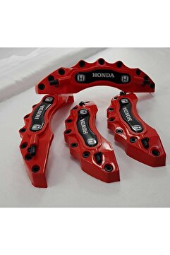 DURU DORUK Kaliper Kapağı Honda 4lü Set Kırmızı Renk Siyah Plasto Logo