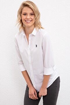 U.S. Polo Assn. Kadın Beyaz Uzun Kollu Basic Gömlek G082gl004.000.1177173