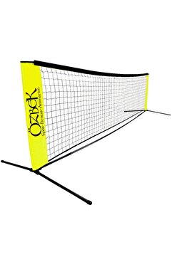 ÖZBEK Ayak Tenisi Filesi Ağı - Portatif Ayak Tenisi Komple Direkli Set - 3 Metre