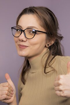 LUNOX Lagertha Cateye Siyah Mavi Işık Koruyucu Ekran Gözlüğü