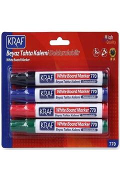 KRAF Doldurulabilir Beyaz Tahta Kalemi 4'lü Blister