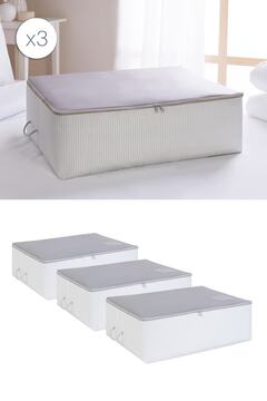 Ocean Home Textile 3 Adet Büyük Boy Gri Baza Altı Yastık Yorgan Kazak Hurcu 62x46x22
