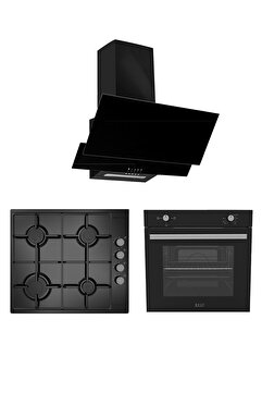 Exep Basic Eğik Siyah 3 Lü Ankastre Set (ed401-eo330-ef200)