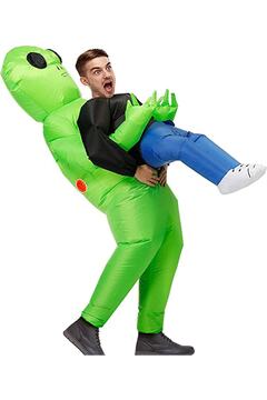 Parti Dolabı Yetişkin Şişme Uzaylı Kaçırıyor Kostümü Komik Cadılar Bayramı Kostümleri Cosplay Yılbaşı Halloween