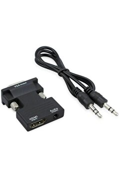 Alfais 4499 Ses Destekli Hdmi To Vga Monitör Çevirici Dönüştürücü Adaptör